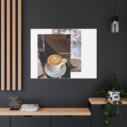 Latte &amp; Landscape Matte Canvas Wall Art — Coffee Shop Photo Collage