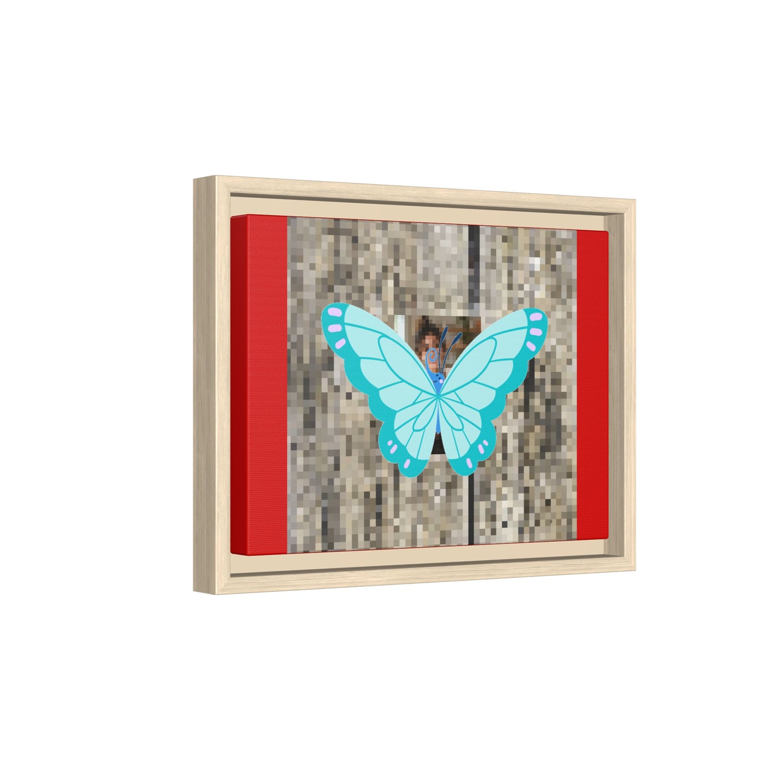 Blue Butterfly Framed Canvas Art – Matte Multi‑Color Wall Print