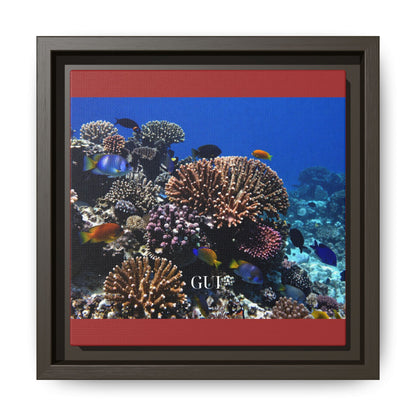 Framed Coral Reef Matte Canvas Wall Art — Tropical Ocean Photography Print