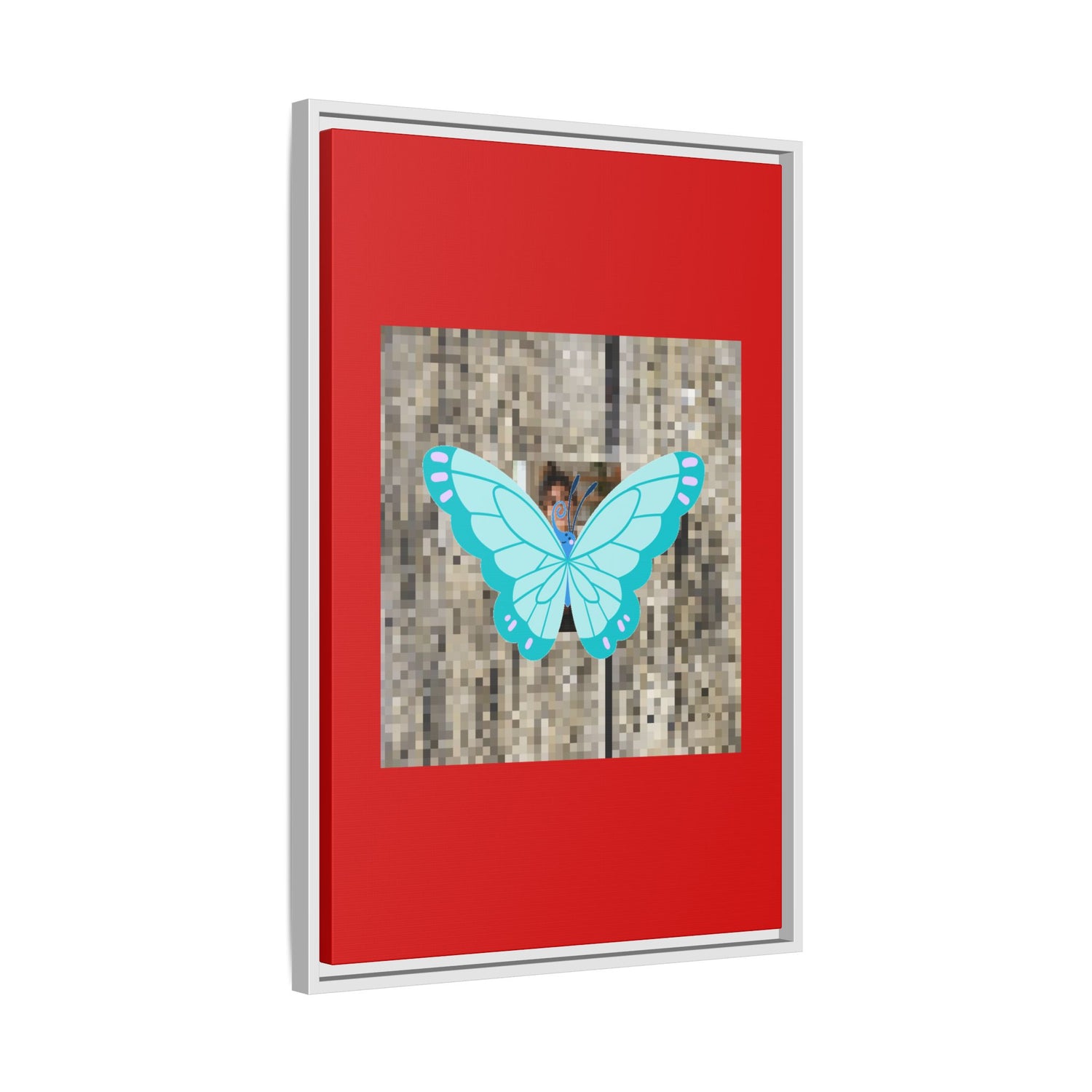 Blue Butterfly Framed Canvas Art – Matte Multi‑Color Wall Print