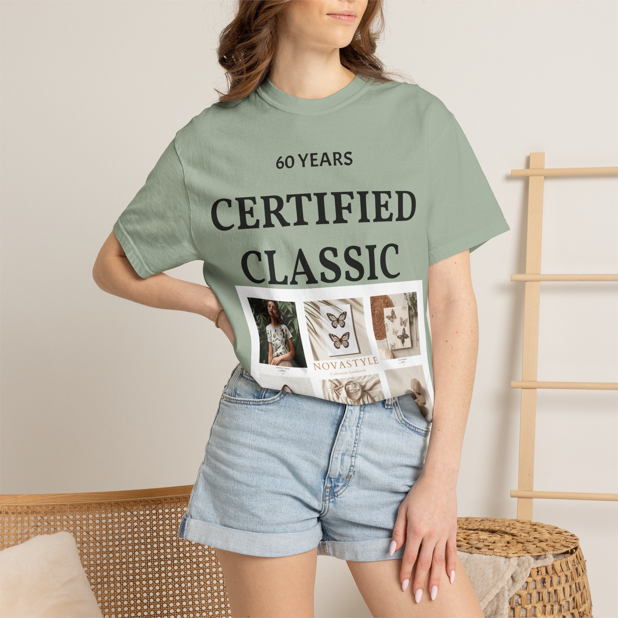 Certified Classic 60 Years T-Shirt – Vintage Collage Home &amp; Lifestyle Tee