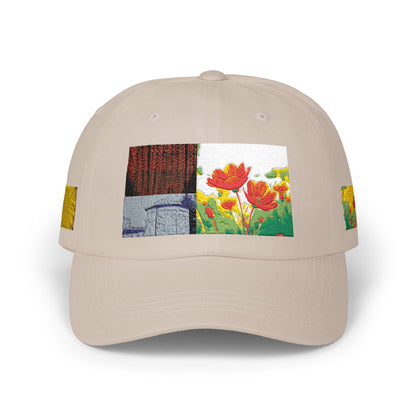Floral Patch Dad Cap — Colorful Poppy Garden Embroidered Baseball Hat