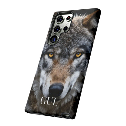 Wolf Eyes Phone Case — Fierce Wildlife iPhone Protective Case with ‘GUL’ Text