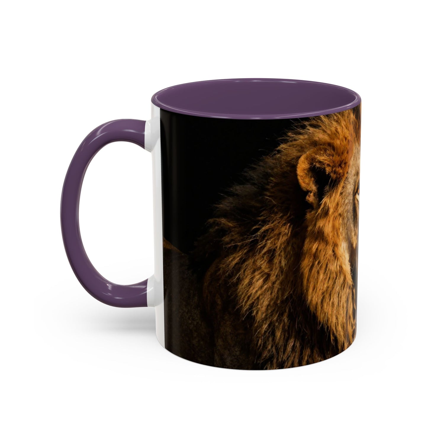 Majestic Lion Accent Coffee Mug — Bold Wildlife Portrait Tea Cup (11/15oz)
