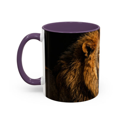 Majestic Lion Accent Coffee Mug — Bold Wildlife Portrait Tea Cup (11/15oz)