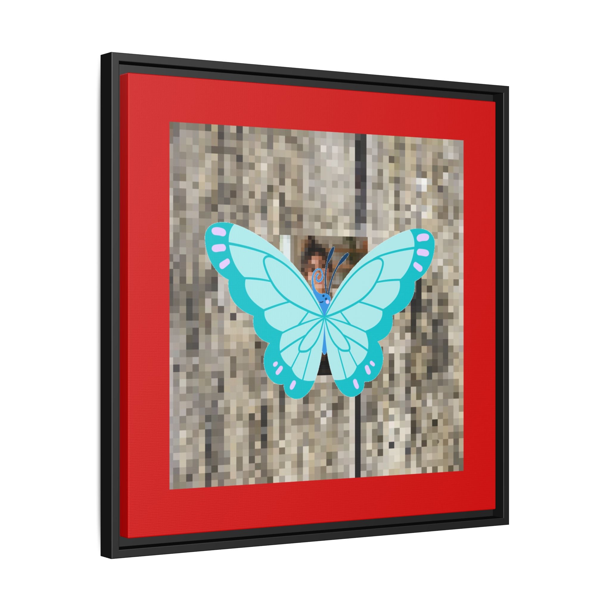 Blue Butterfly Framed Canvas Art – Matte Multi‑Color Wall Print