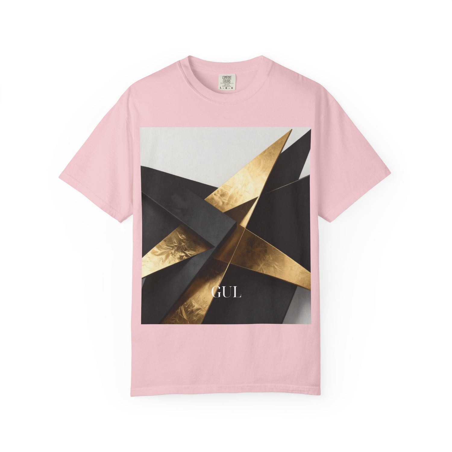 Graphic T-Shirt — Modern Gold Abstract &amp; Mountain Photo Print