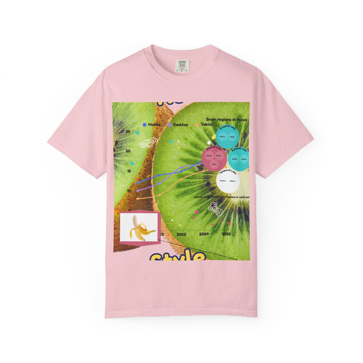 Kiwi Collage Graphic T‑Shirt — Nova Style Floral Art Tee