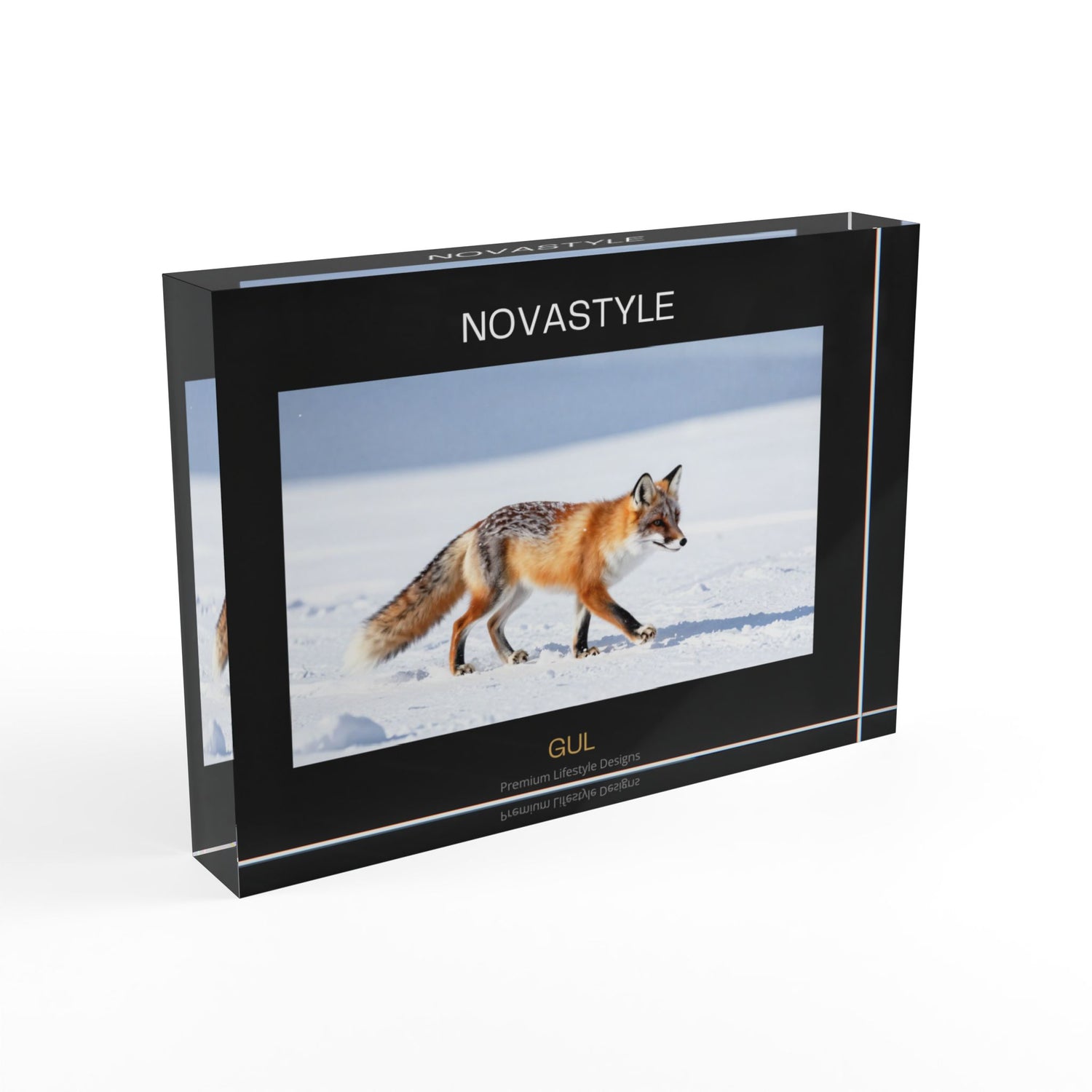 Acrylic Photo Block – Winter Fox Landscape Display