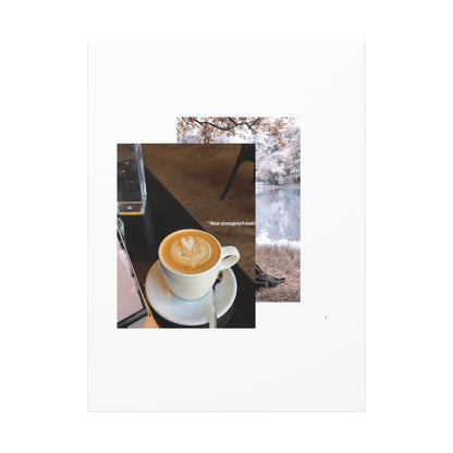 Latte &amp; Landscape Matte Canvas Wall Art — Coffee Shop Photo Collage