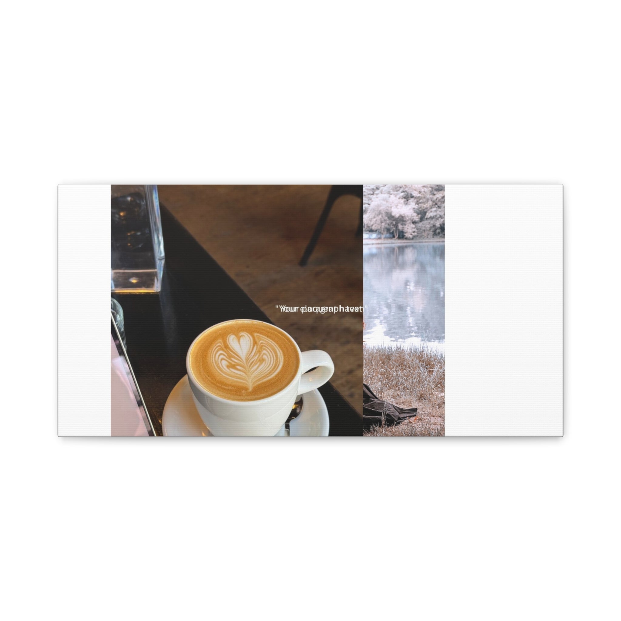 Latte &amp; Landscape Matte Canvas Wall Art — Coffee Shop Photo Collage