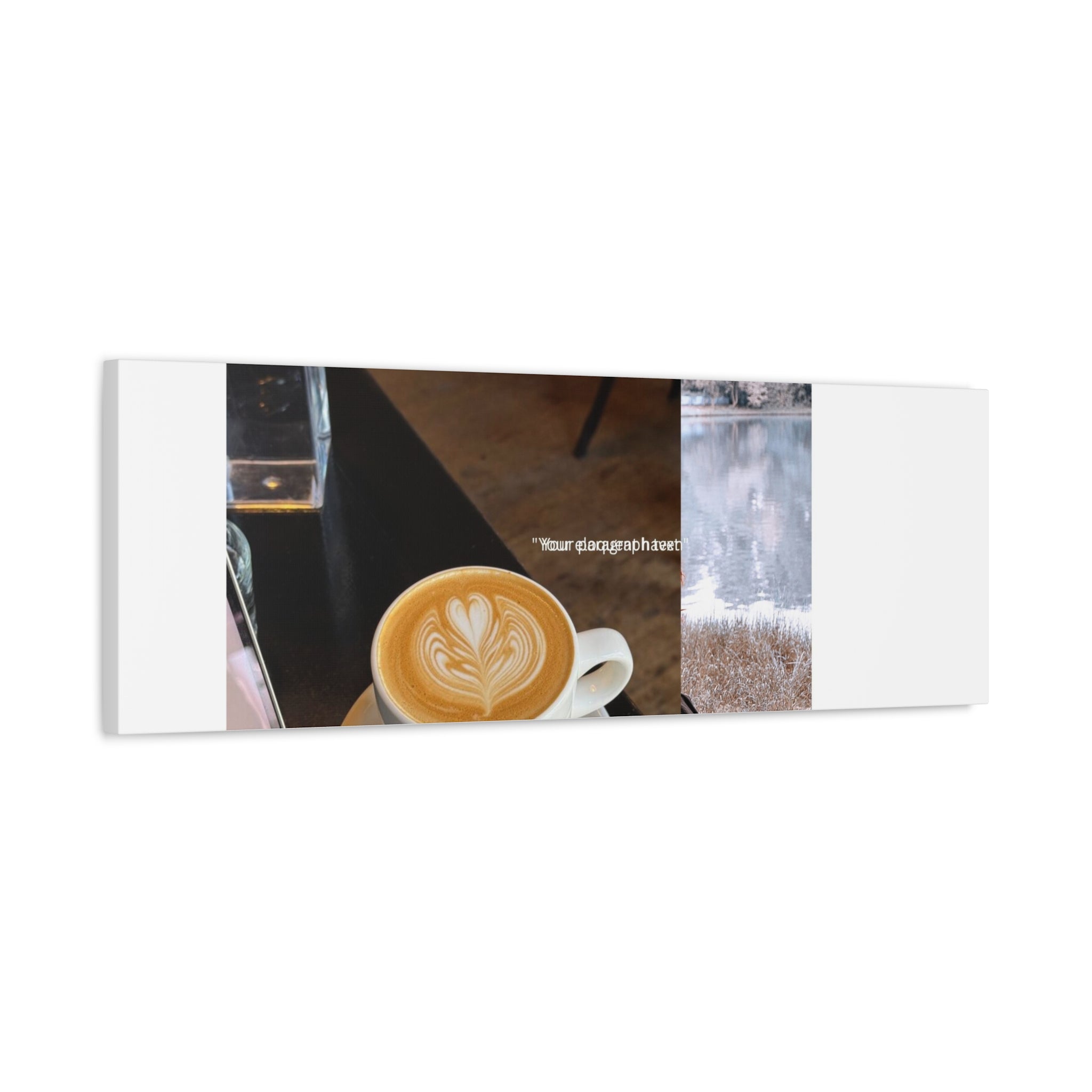 Latte &amp; Landscape Matte Canvas Wall Art — Coffee Shop Photo Collage