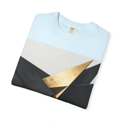 Graphic T-Shirt — Modern Gold Abstract &amp; Mountain Photo Print