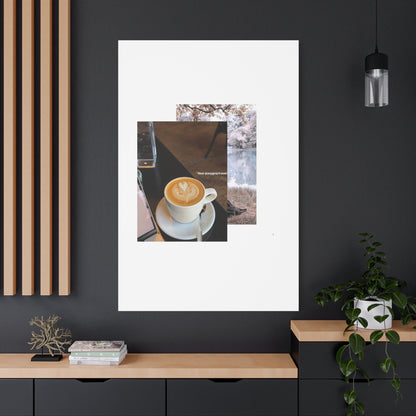 Latte &amp; Landscape Matte Canvas Wall Art — Coffee Shop Photo Collage
