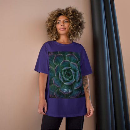Champion Graphic T‑Shirt — Succulent &amp; Pyramid Photo Print Tee