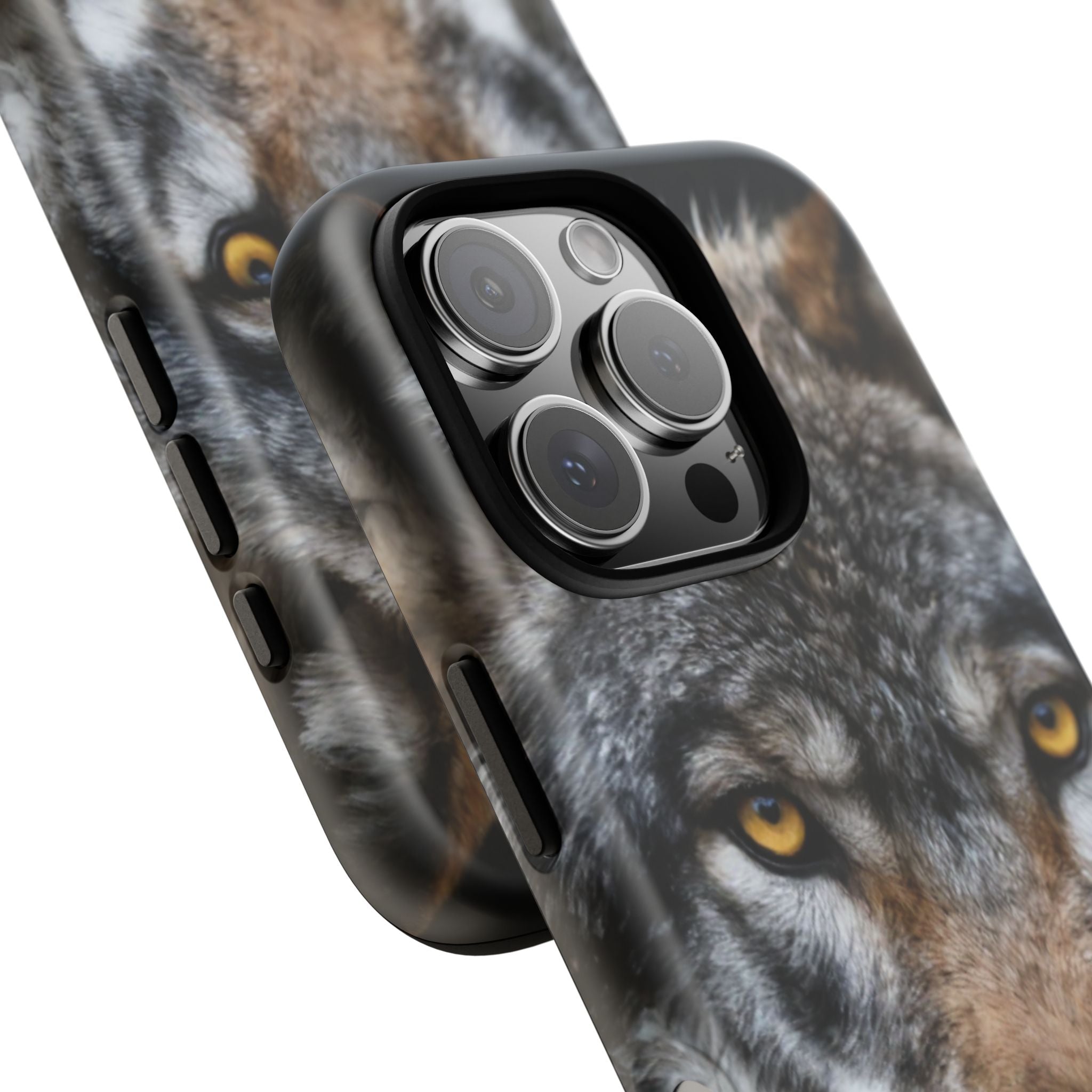 Wolf Eyes Phone Case — Fierce Wildlife iPhone Protective Case with ‘GUL’ Text