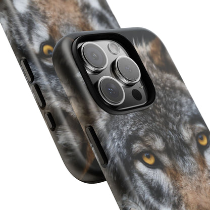 Wolf Eyes Phone Case — Fierce Wildlife iPhone Protective Case with ‘GUL’ Text