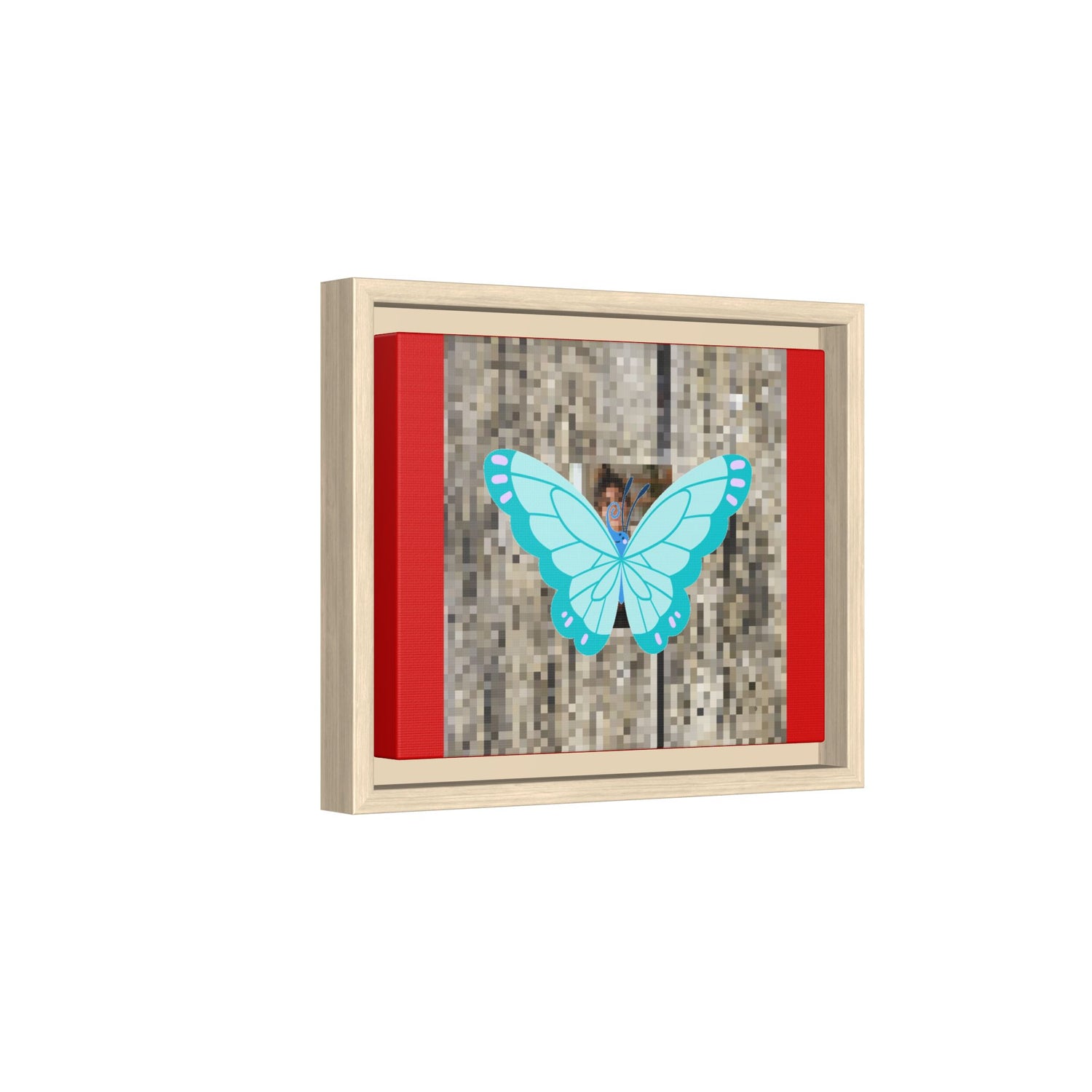 Blue Butterfly Framed Canvas Art – Matte Multi‑Color Wall Print