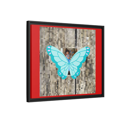 Blue Butterfly Framed Canvas Art – Matte Multi‑Color Wall Print