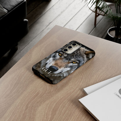 Wolf Eyes Phone Case — Fierce Wildlife iPhone Protective Case with ‘GUL’ Text