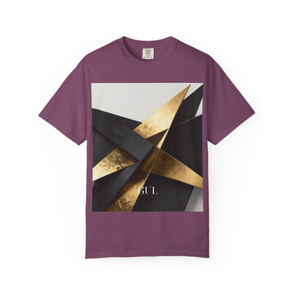 Graphic T-Shirt — Modern Gold Abstract &amp; Mountain Photo Print