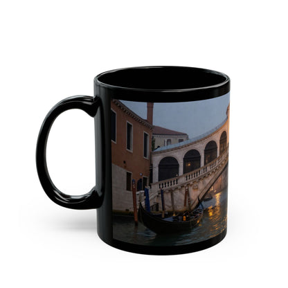 Venice Rialto Bridge Black Photo Mug – Scenic Italy Travel Coffee Cup (11oz/15oz)