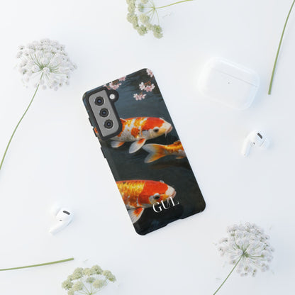 Koi Fish Tough Phone Case — Floral Pond Design