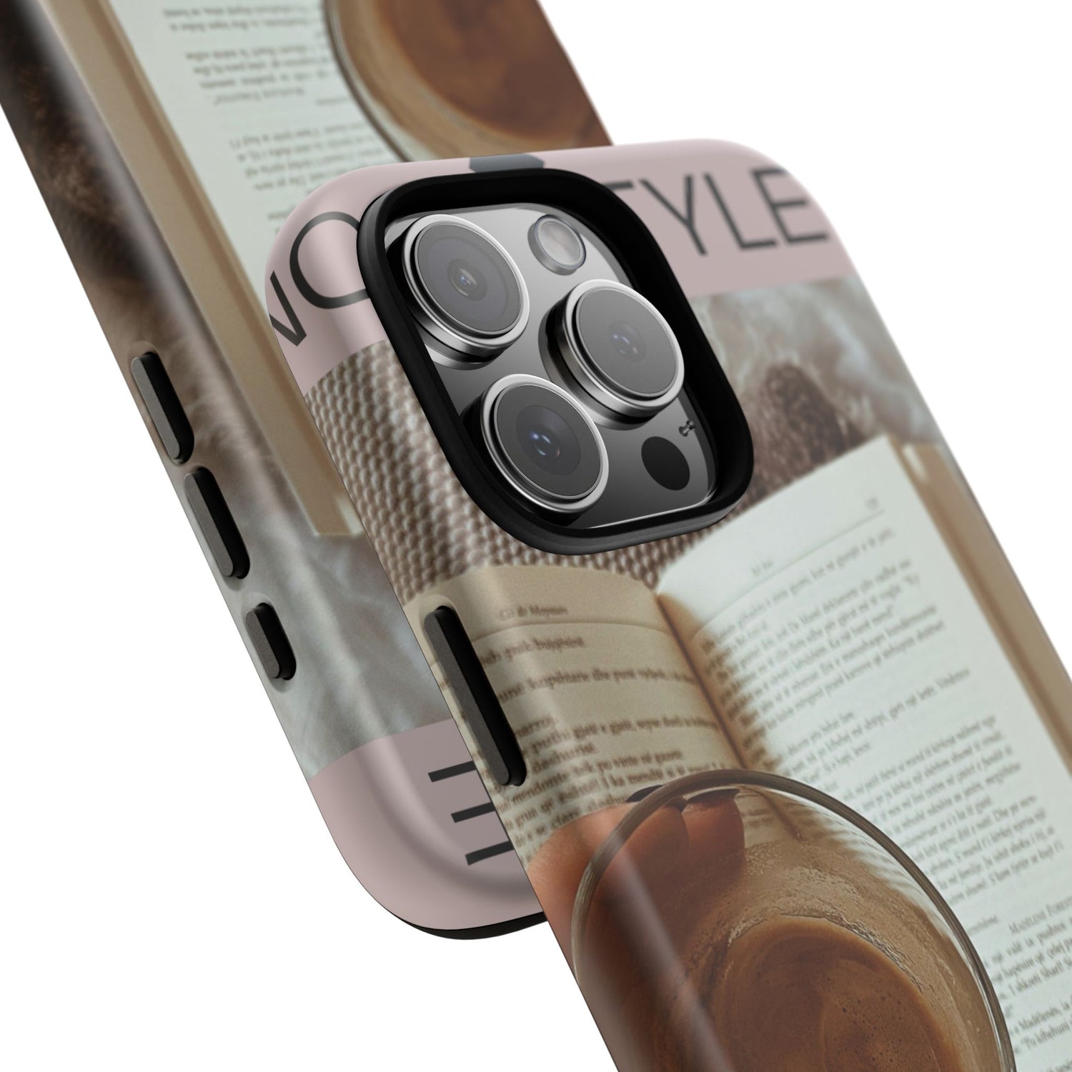Cozy Reading Phone Case — Coffee &amp; Book Protective Cover