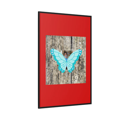Blue Butterfly Framed Canvas Art – Matte Multi‑Color Wall Print