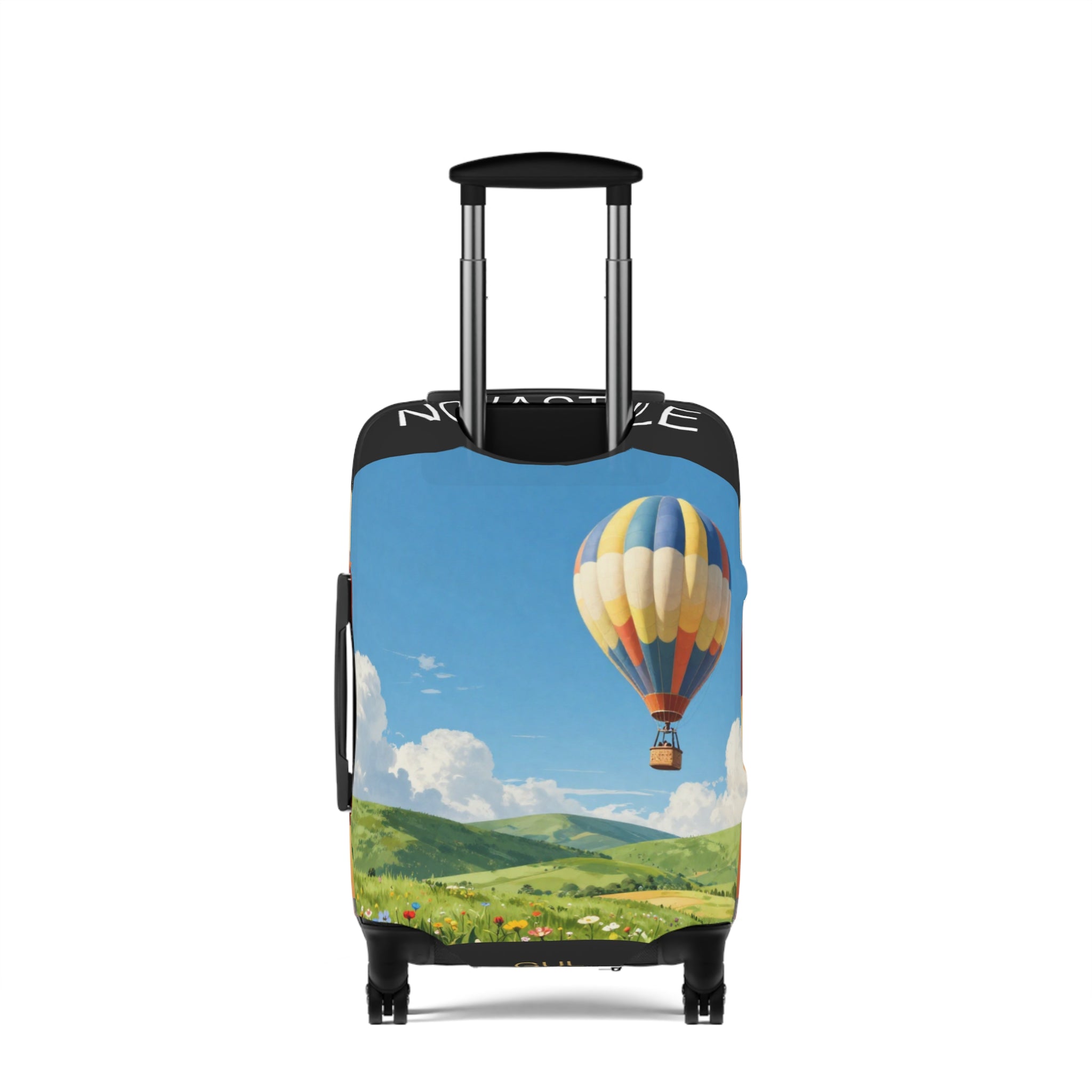 Desert &amp; Hot Air Balloon Luggage Cover – Scenic Travel Suitcase Protector