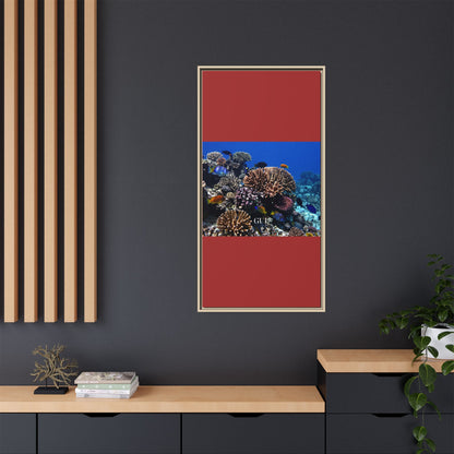 Framed Coral Reef Matte Canvas Wall Art — Tropical Ocean Photography Print