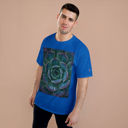 Champion Graphic T‑Shirt — Succulent &amp; Pyramid Photo Print Tee