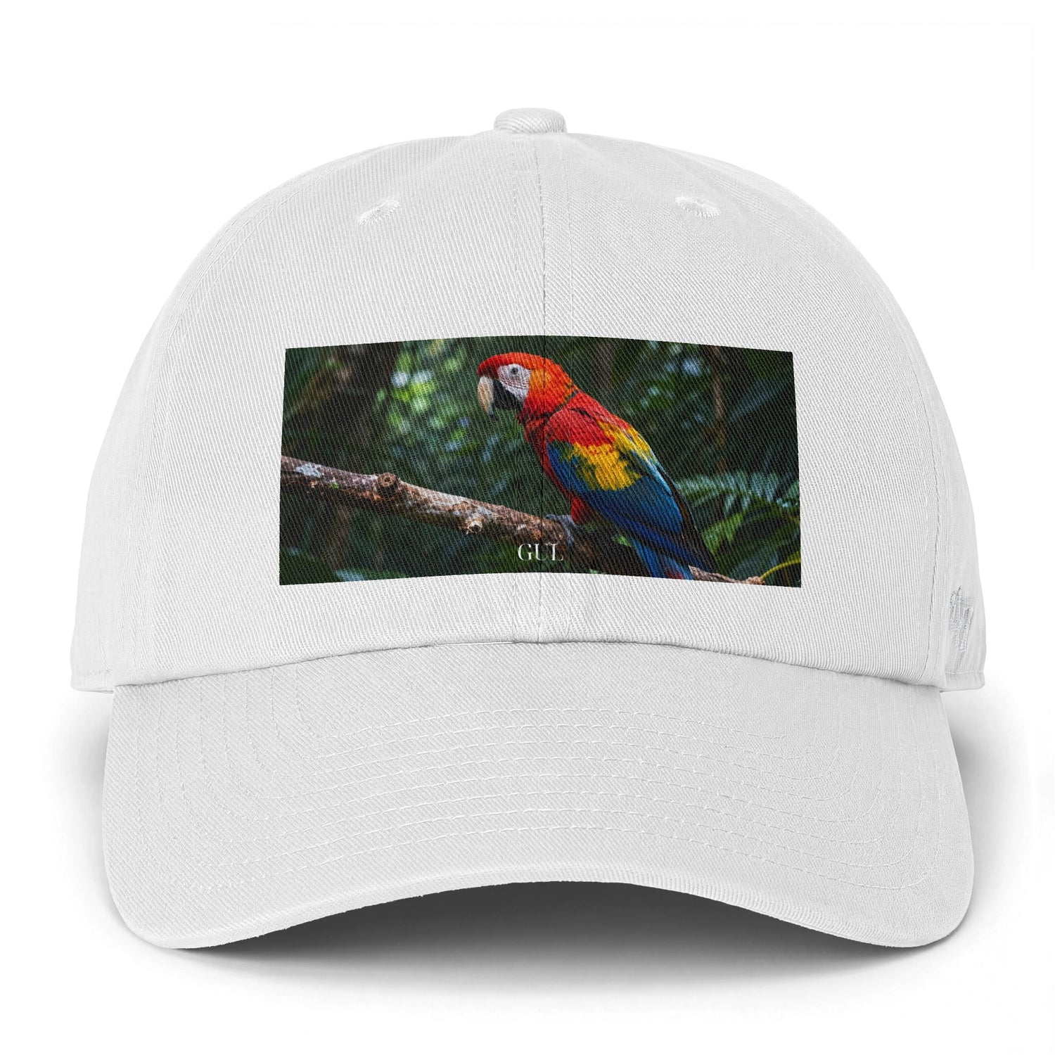 Parrot Print Cap — Tropical Scarlet Macaw Baseball Hat