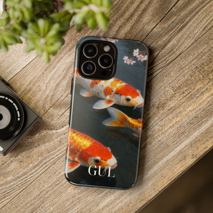 Koi Fish Tough Phone Case — Floral Pond Design