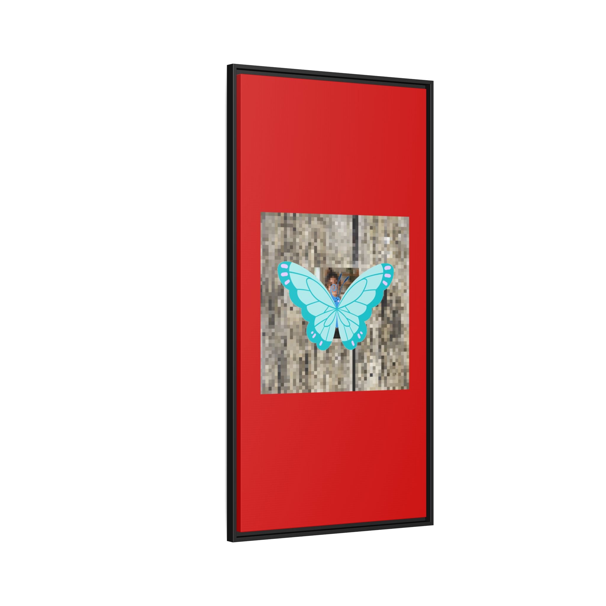 Blue Butterfly Framed Canvas Art – Matte Multi‑Color Wall Print