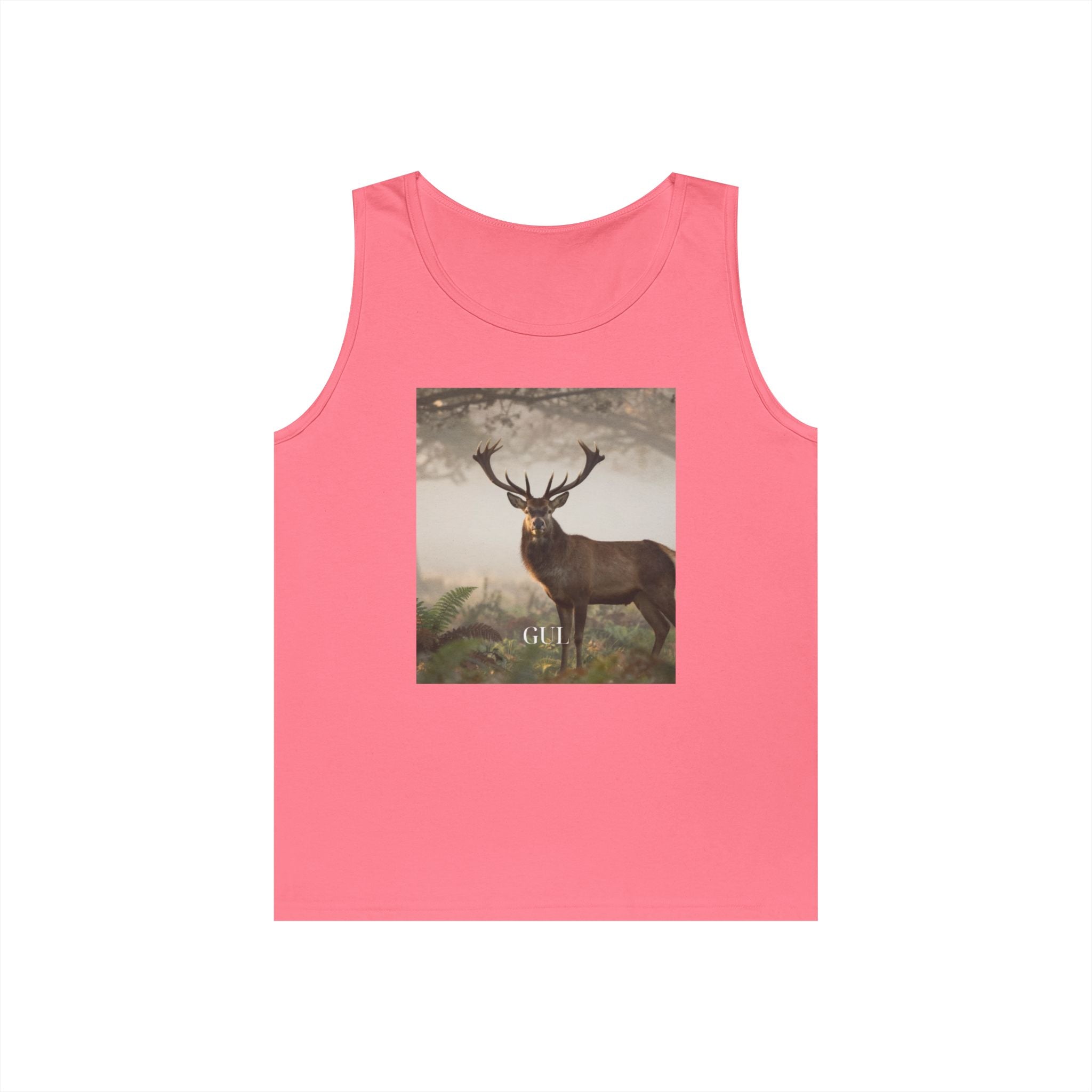 Deer &amp; Cherry Blossom Art Tank Top — Nature Scene Graphic Tank