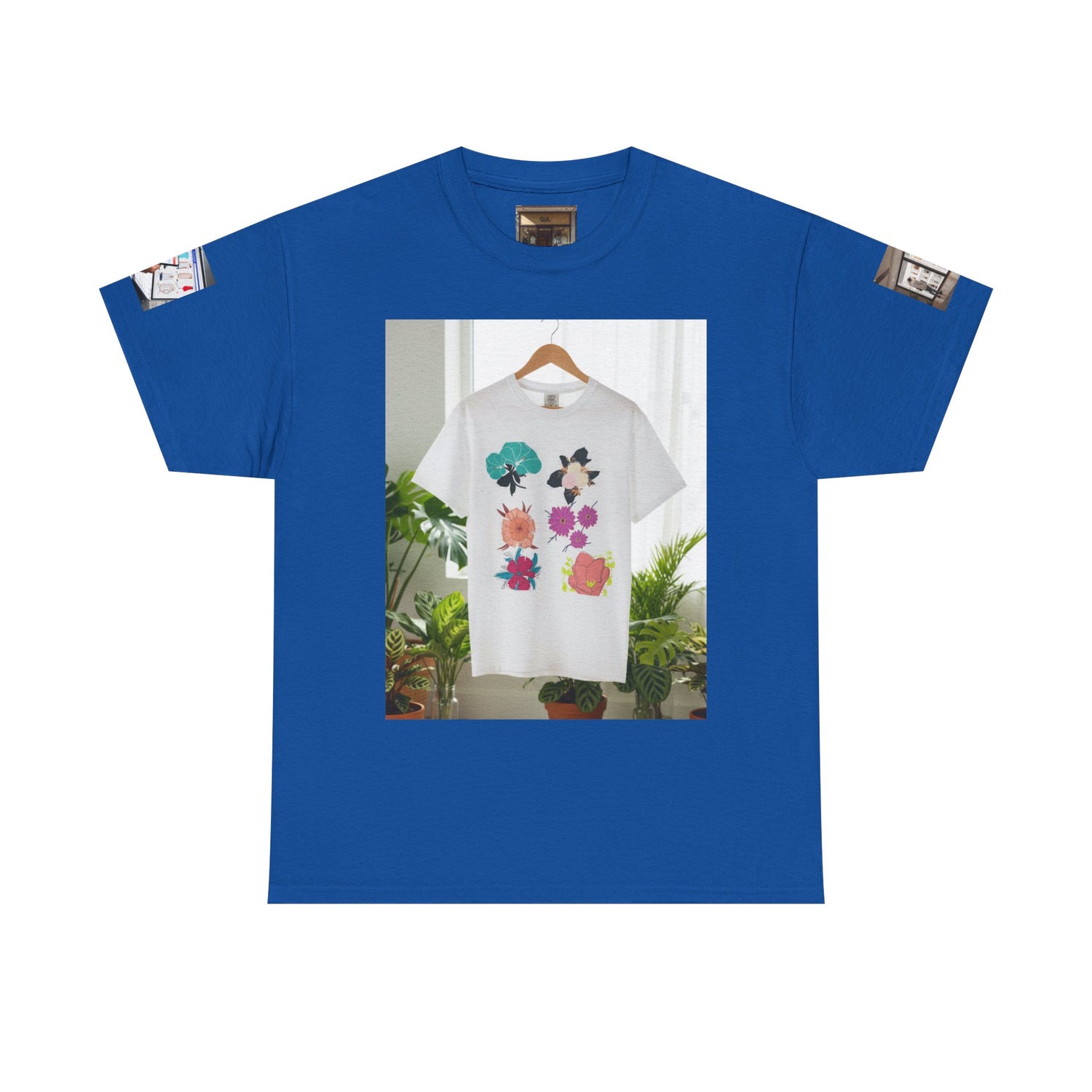 Floral Graphic Tee — GUL Botanical Print Cotton Shirt