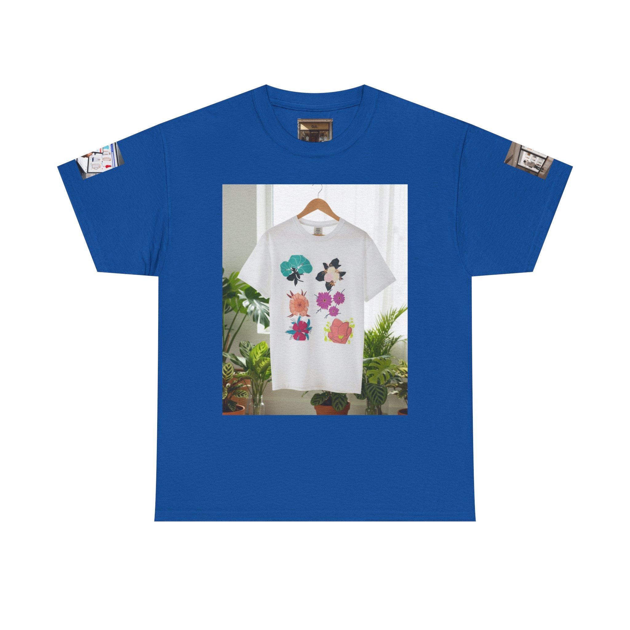 Floral Graphic Tee — GUL Botanical Print Cotton Shirt