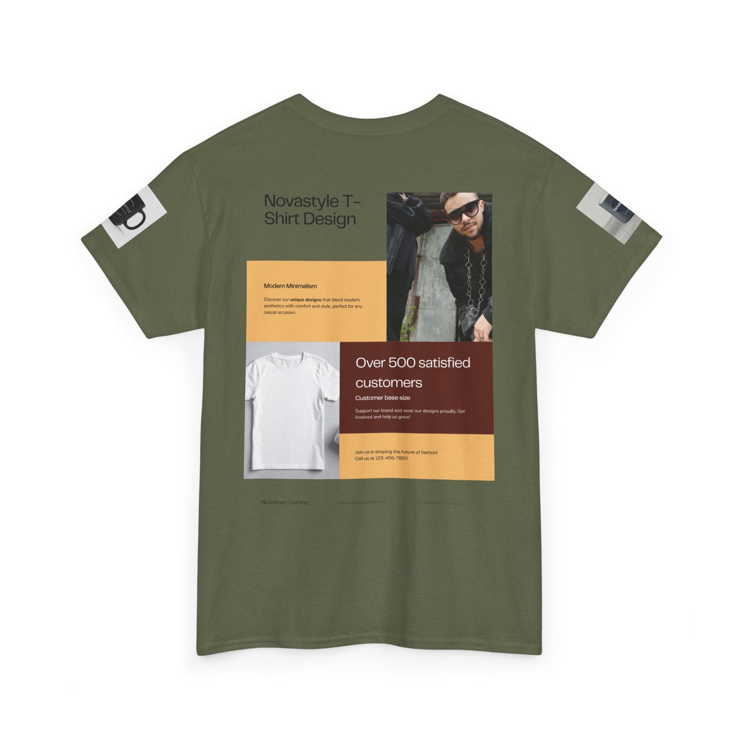 Graphic Tee — Novastyle Minimal Logo &amp; Poster Print T-Shirt