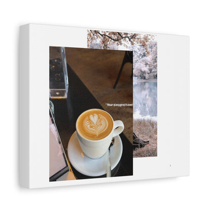 Latte &amp; Landscape Matte Canvas Wall Art — Coffee Shop Photo Collage