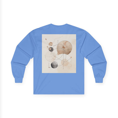 Abstract Geometric Art Long Sleeve Tee — Neutral Circle Composition