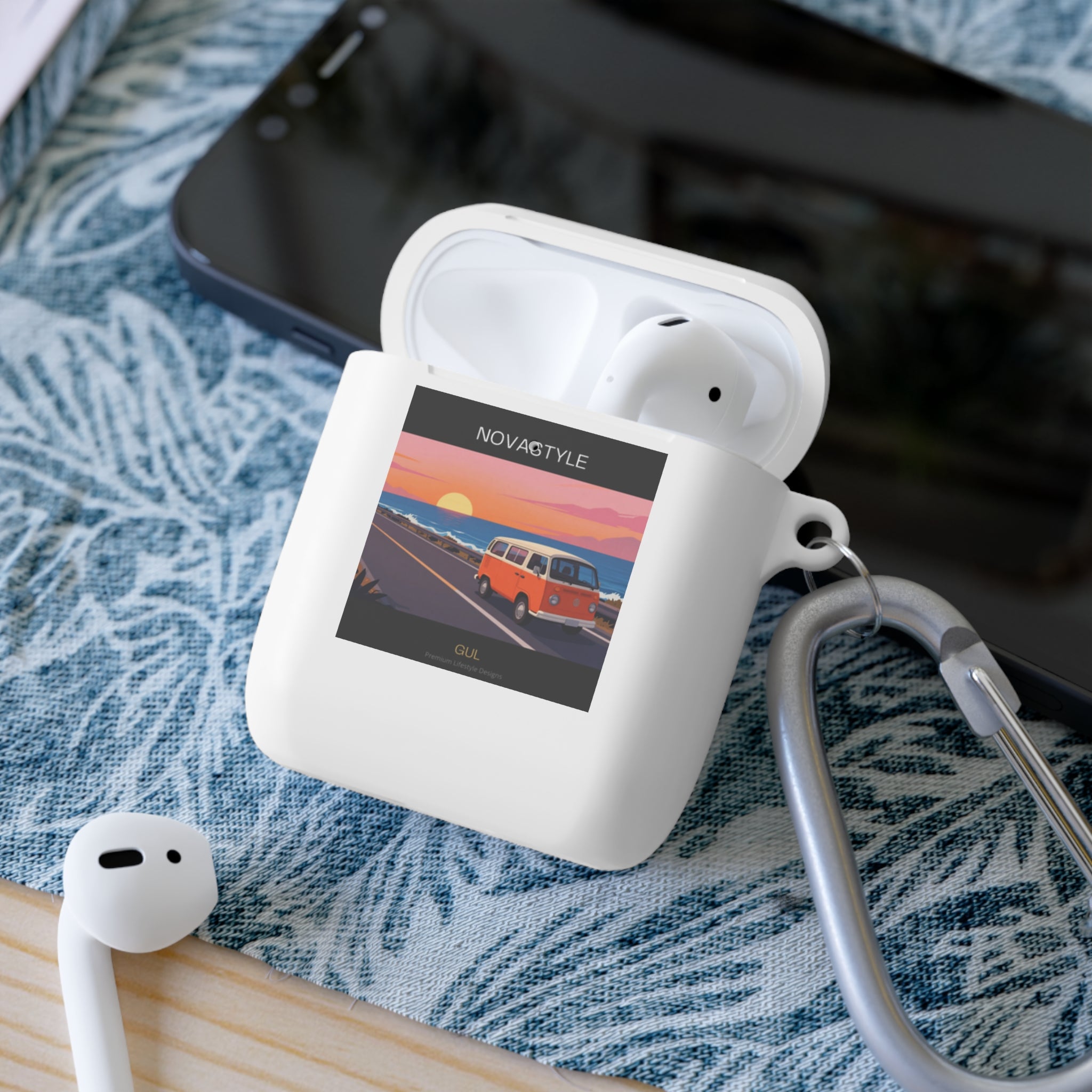 AirPods Case — Retro Sunset Van &amp; Forest Deer Prints