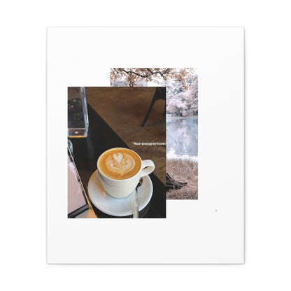 Latte &amp; Landscape Matte Canvas Wall Art — Coffee Shop Photo Collage