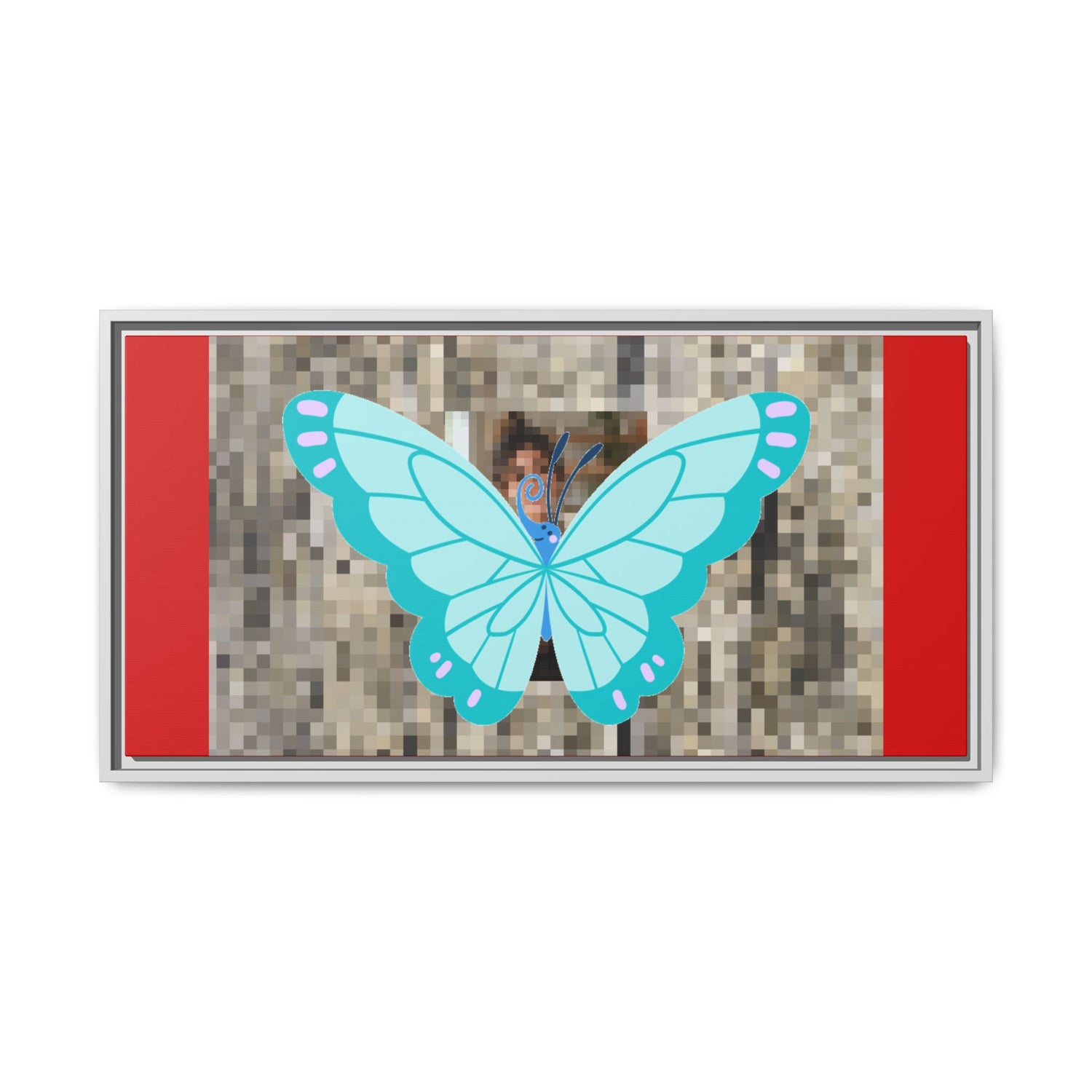 Blue Butterfly Framed Canvas Art – Matte Multi‑Color Wall Print