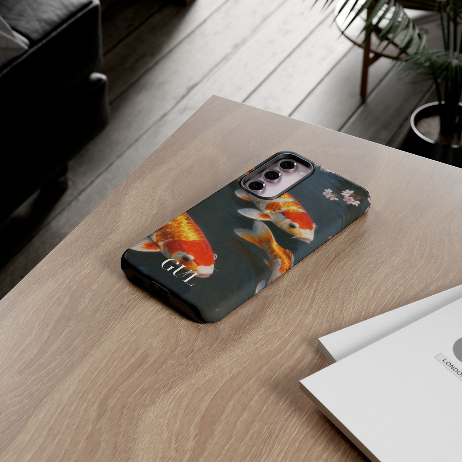 Koi Fish Tough Phone Case — Floral Pond Design