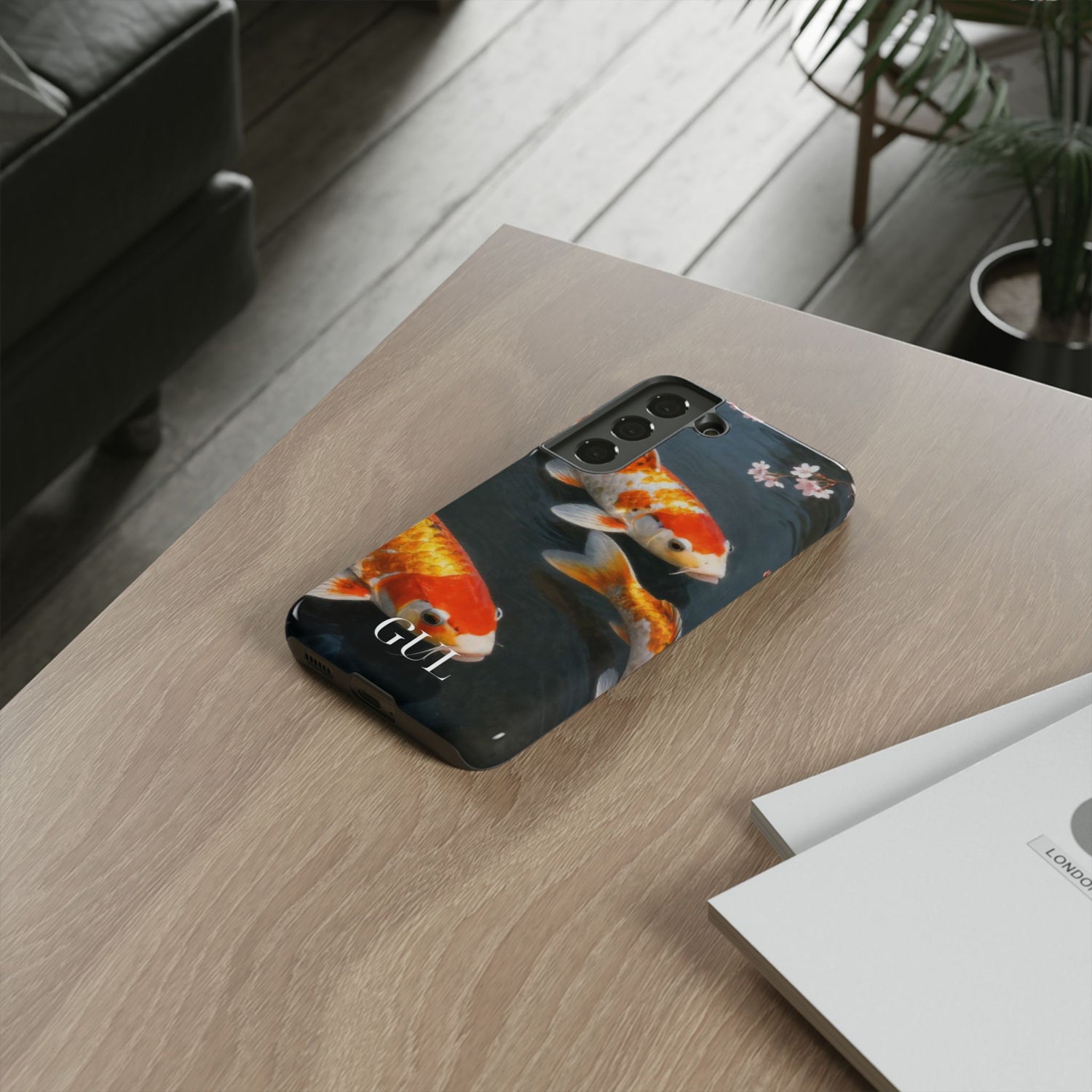 Koi Fish Tough Phone Case — Floral Pond Design