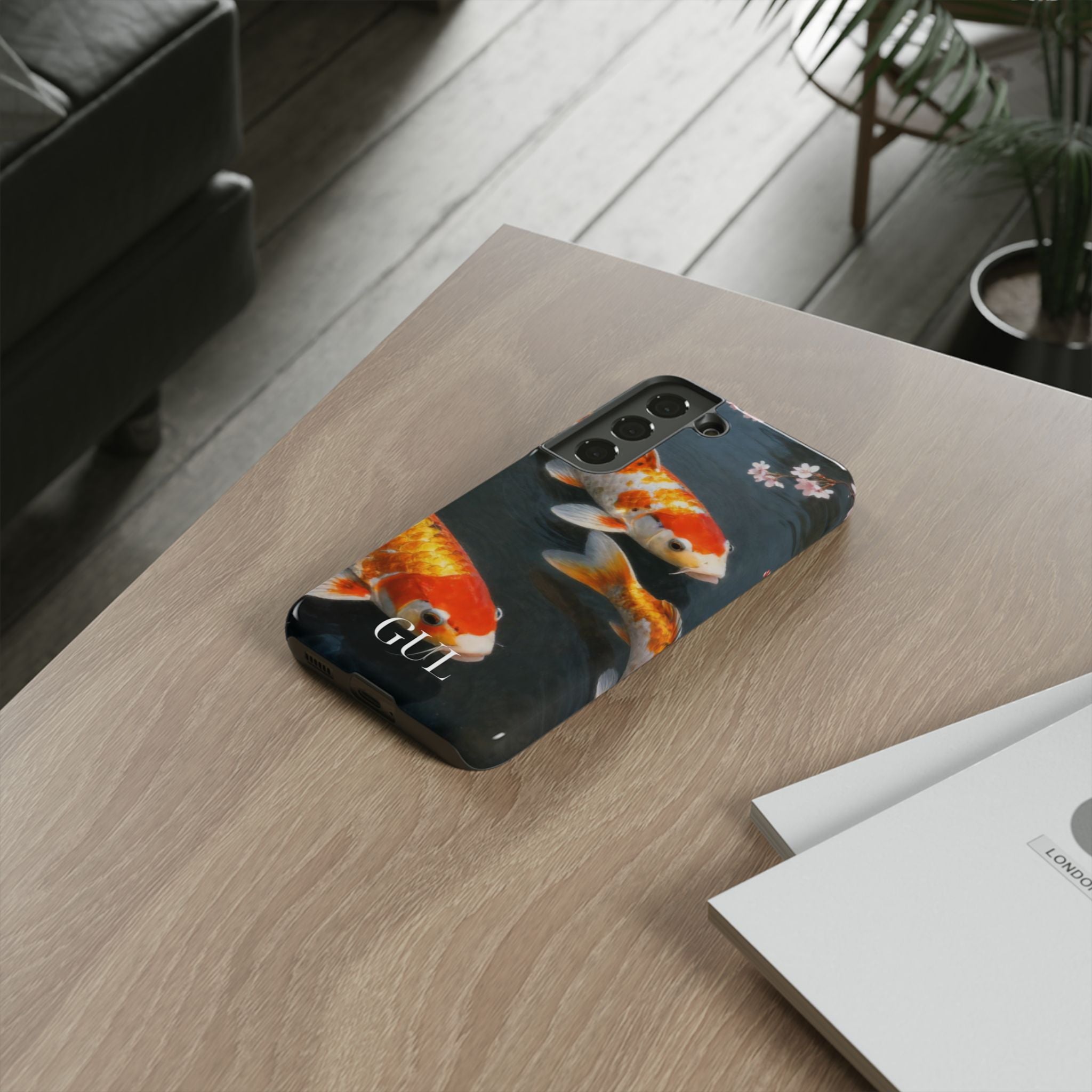 Koi Fish Tough Phone Case — Floral Pond Design