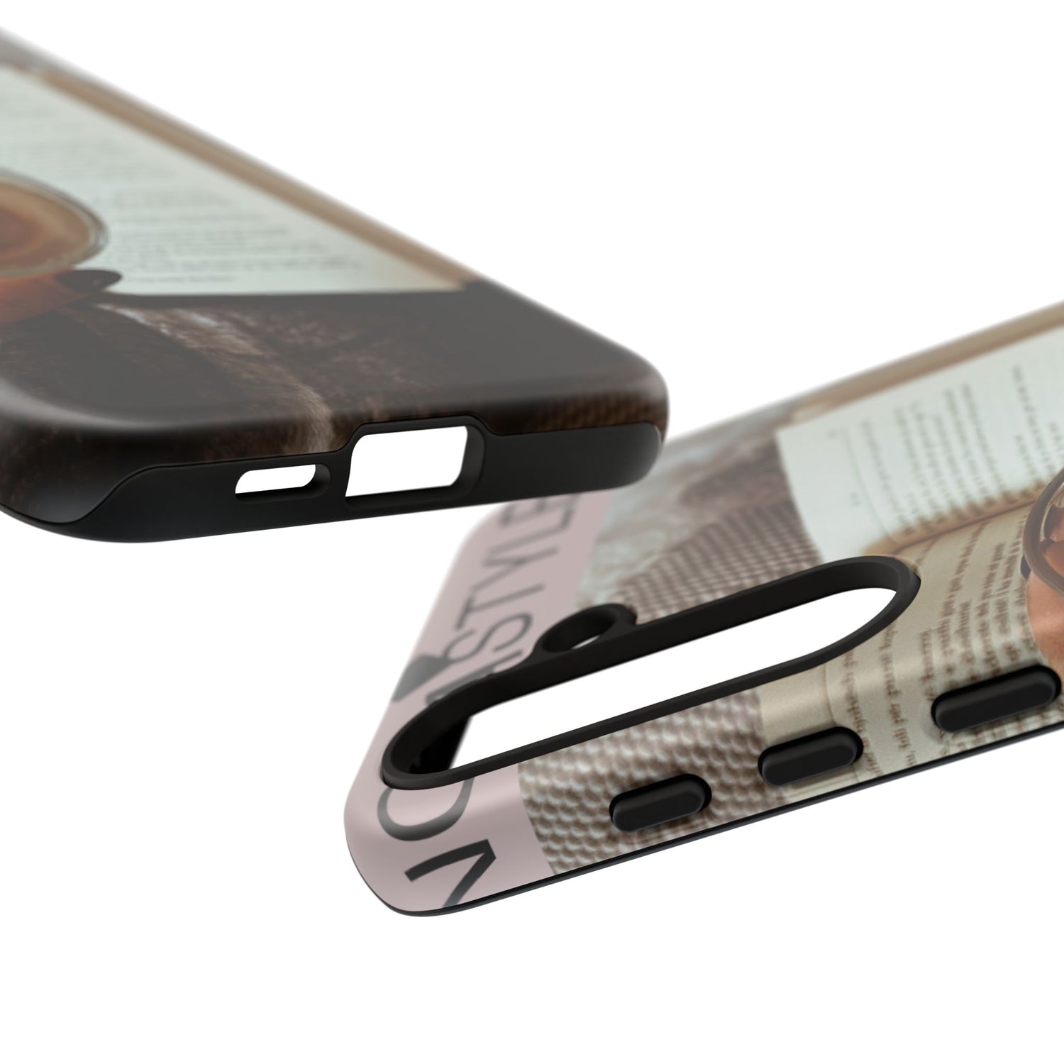 Cozy Reading Phone Case — Coffee &amp; Book Protective Cover