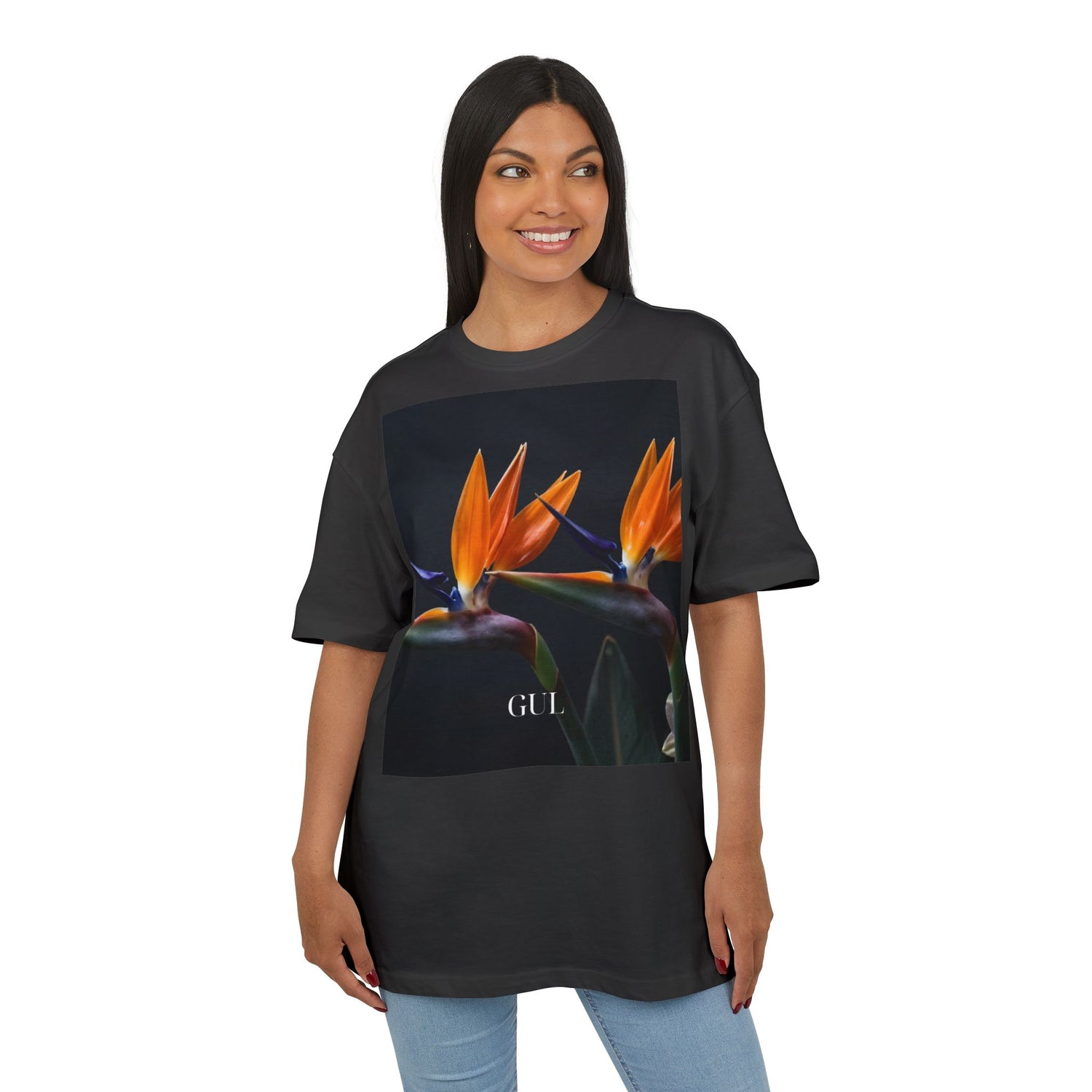 Floral &amp; Nightscape Graphic Tee — Bird of Paradise Photo Print