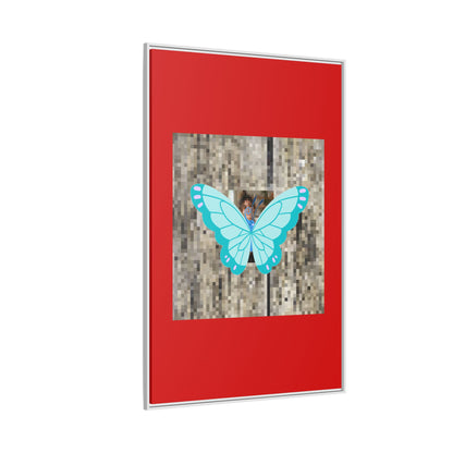 Blue Butterfly Framed Canvas Art – Matte Multi‑Color Wall Print
